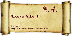 Micska Albert névjegykártya