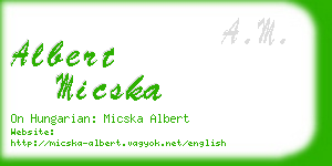 albert micska business card